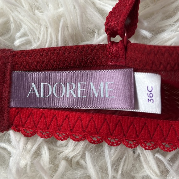 Adore Me Red Lace Lingerie Set with Bows - Picture 4 of 5